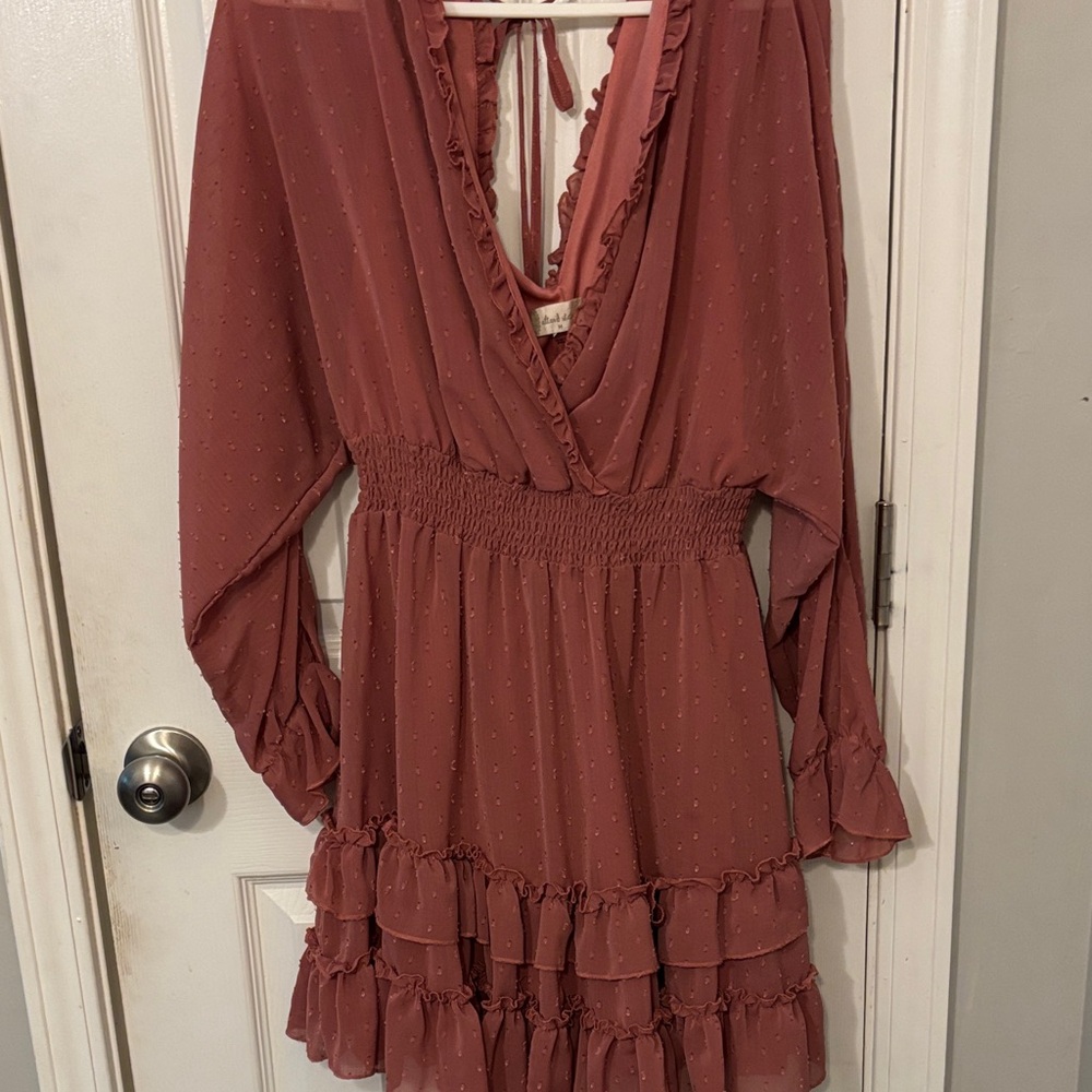 Altar'd State Terracotta Ruffle Dress